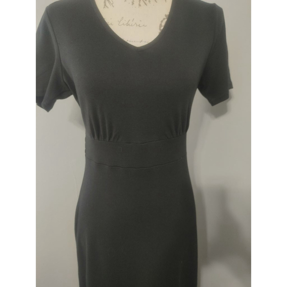Women's Liz Claiborne Essentials Black Cotton Stretch Waist Dress Size XXS - Picture 2 of 11